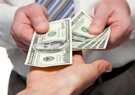people exchanging money