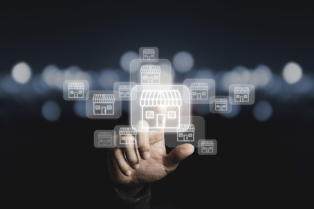 Hand touching screen
