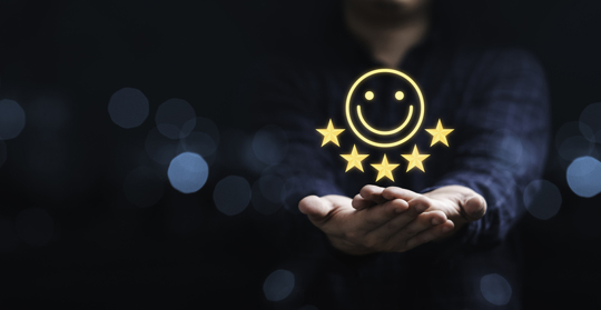 Hands and smiley face