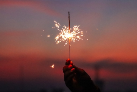 hand holding sparkler