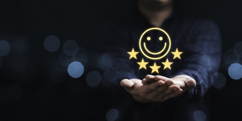 Hands and smiley face