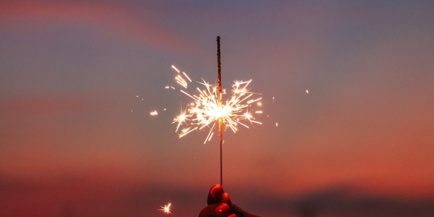 hand holding sparkler