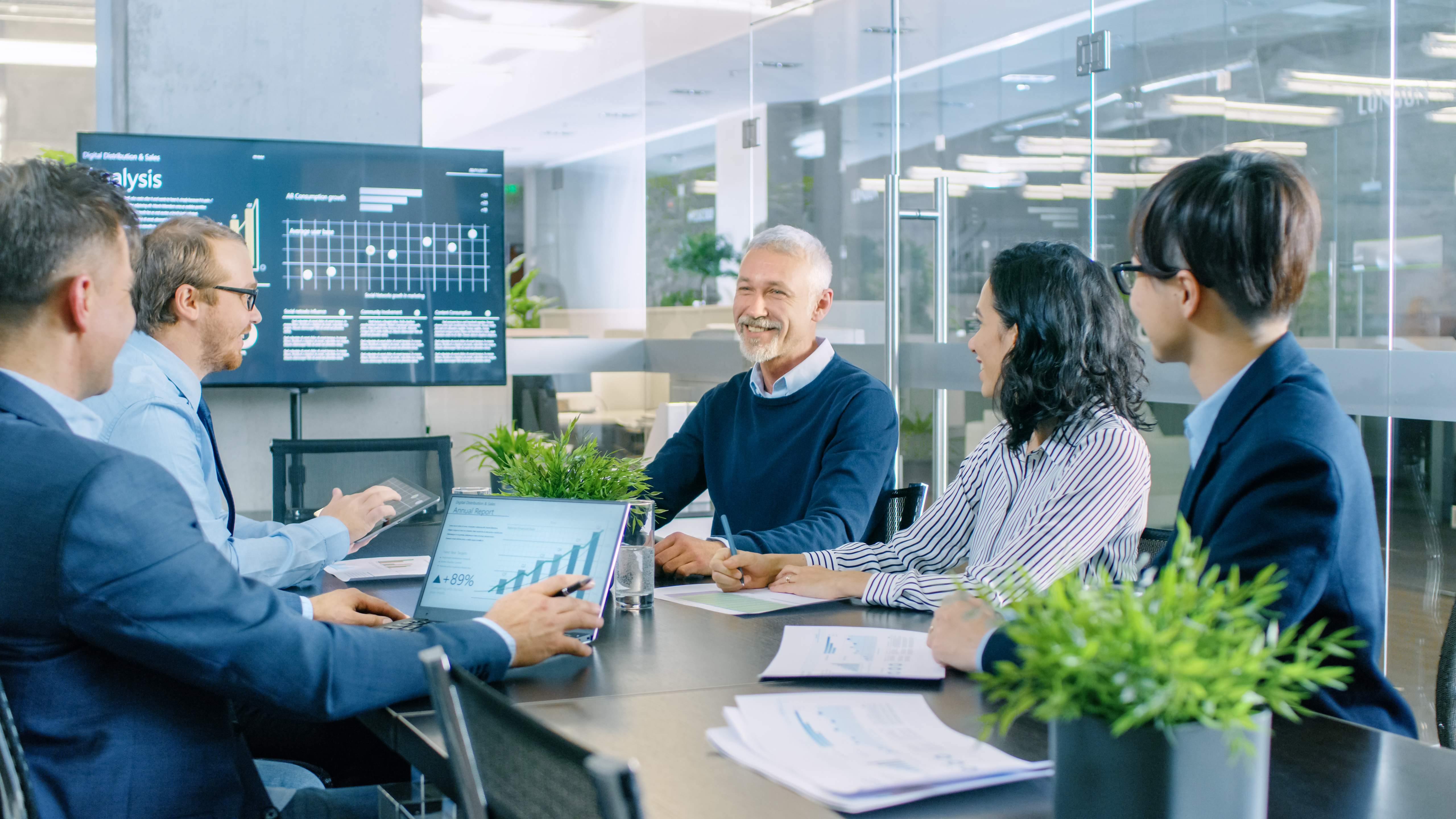 a team having a meeting in the office