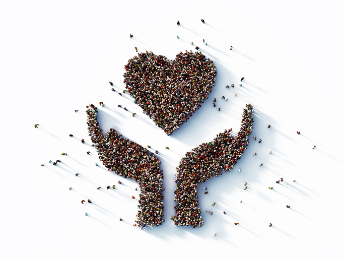 two hand and a heart shape